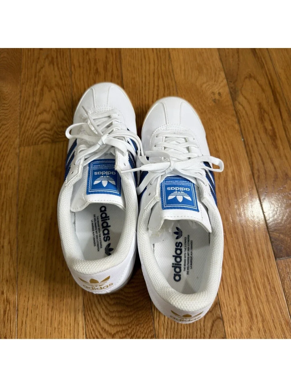 Men’s Size 9 Adidas Samoa White Blue Gum Sneakers EG6088 Originals Shoes
